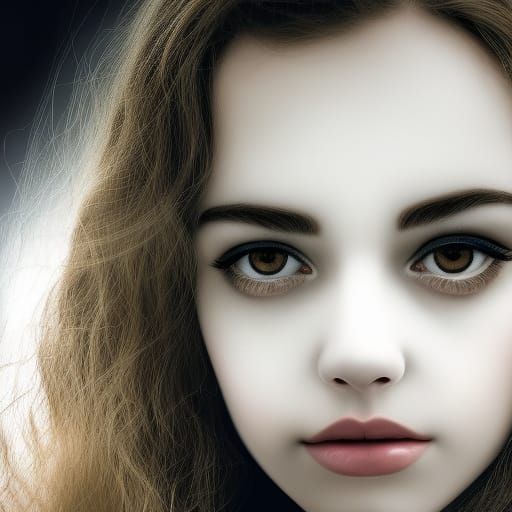 hiper realistic Transparent portrait of a kinder pretty youn...