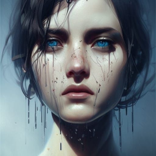 black tears AI Generated Artwork NightCafe Creator
