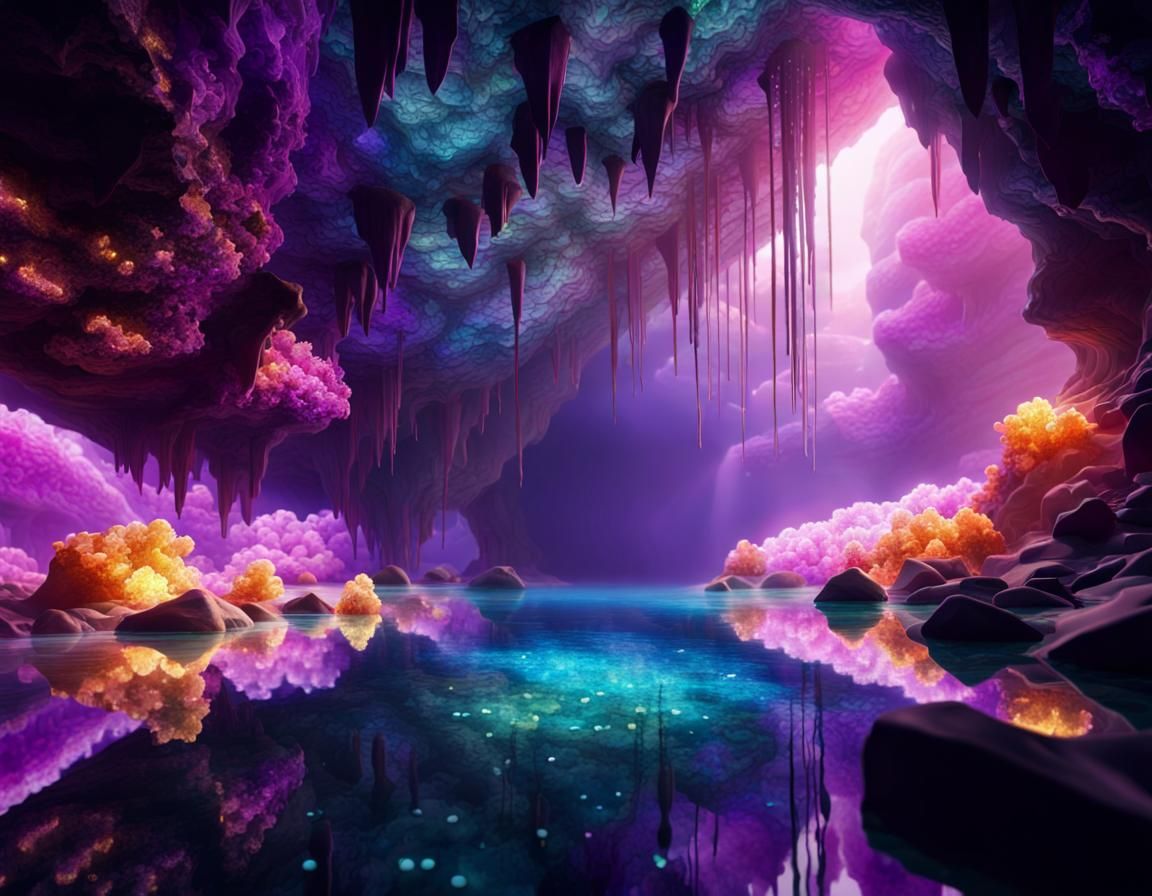 Amethyst Cave II - AI Generated Artwork - NightCafe Creator