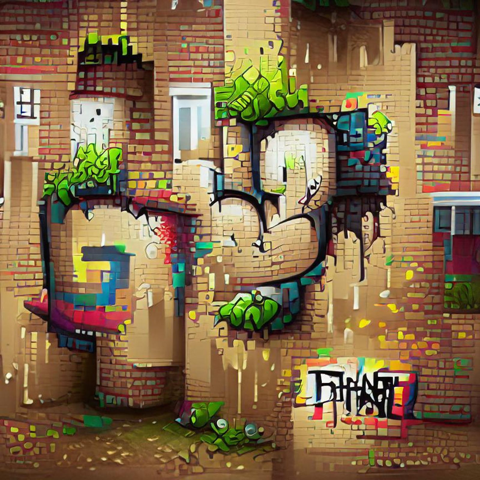 graffiti pixel art Behance HD - AI Generated Artwork - NightCafe Creator