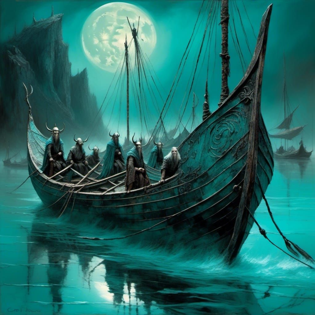 <lora:Story Book:1.0> Long Boat