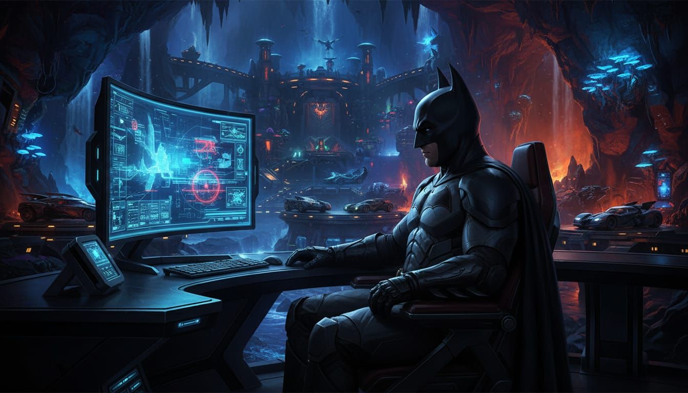 Batman In The Batcave  by @paulie