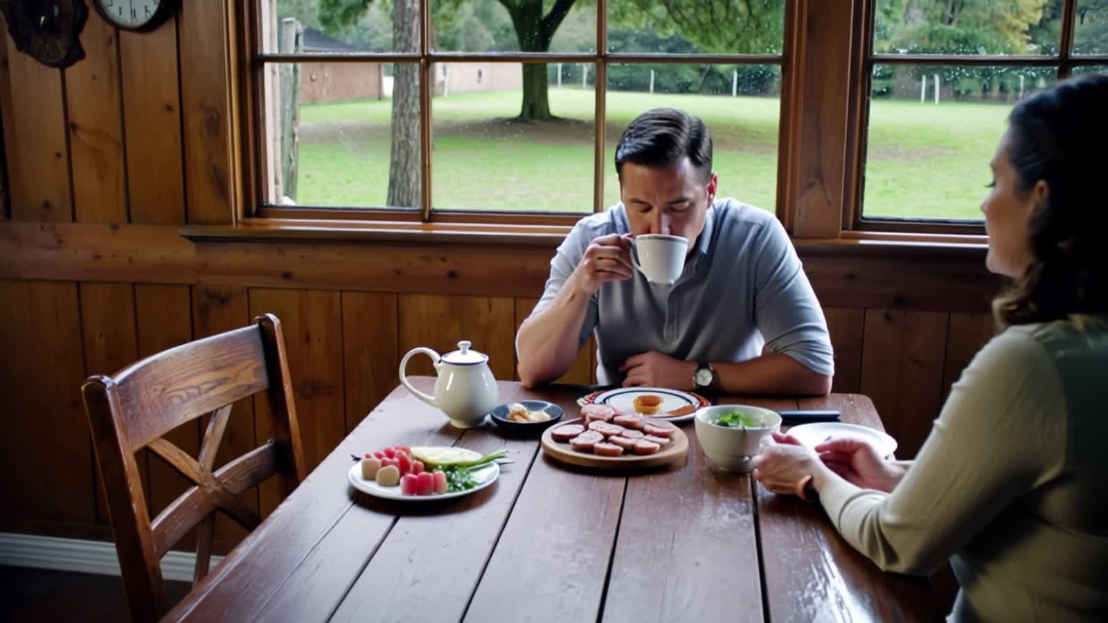 breakfast on a rainy morning - Frühstück an einem regnerischen Tag