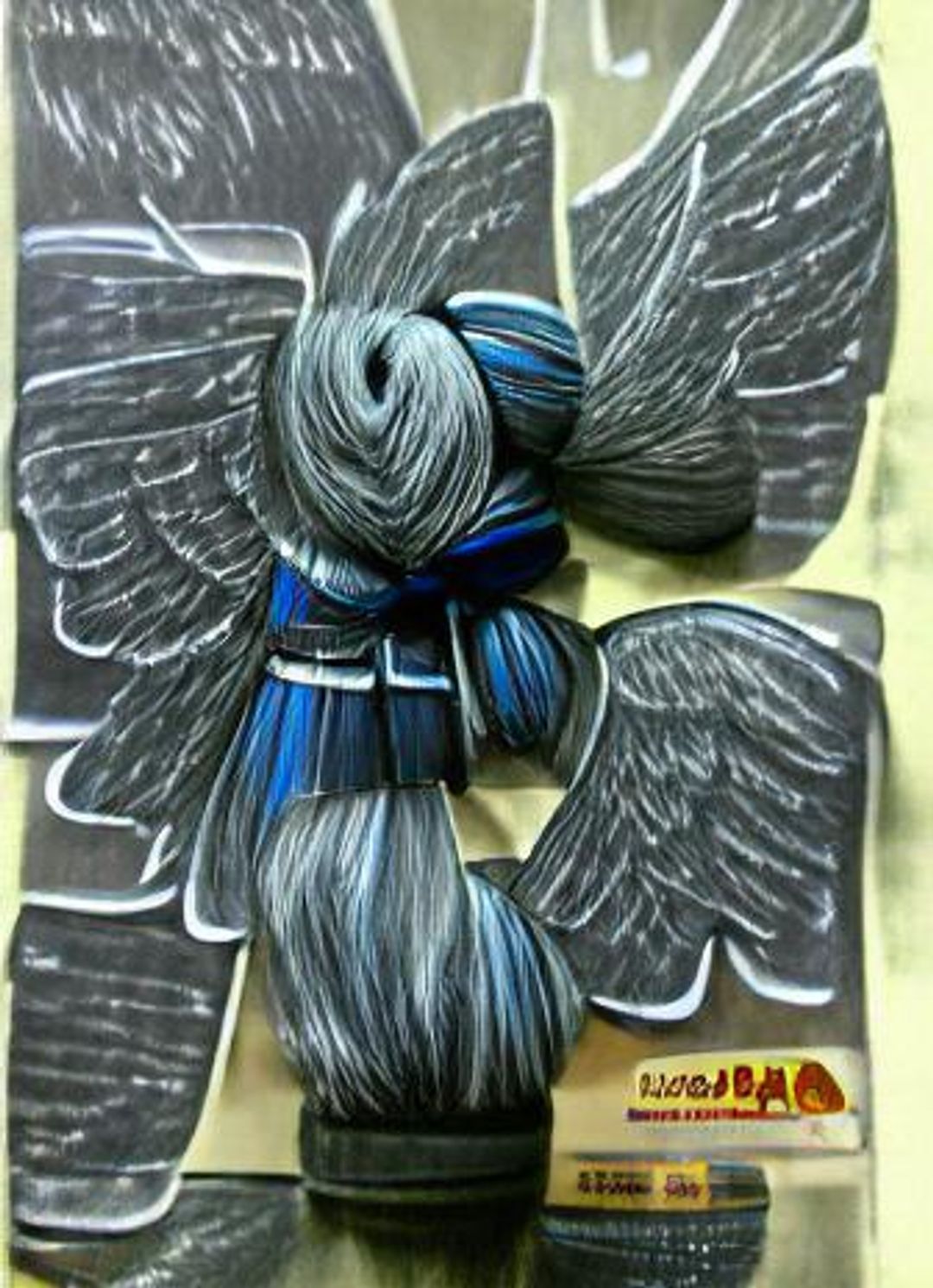 angel charcoal blue AI Generated Artwork NightCafe Creator