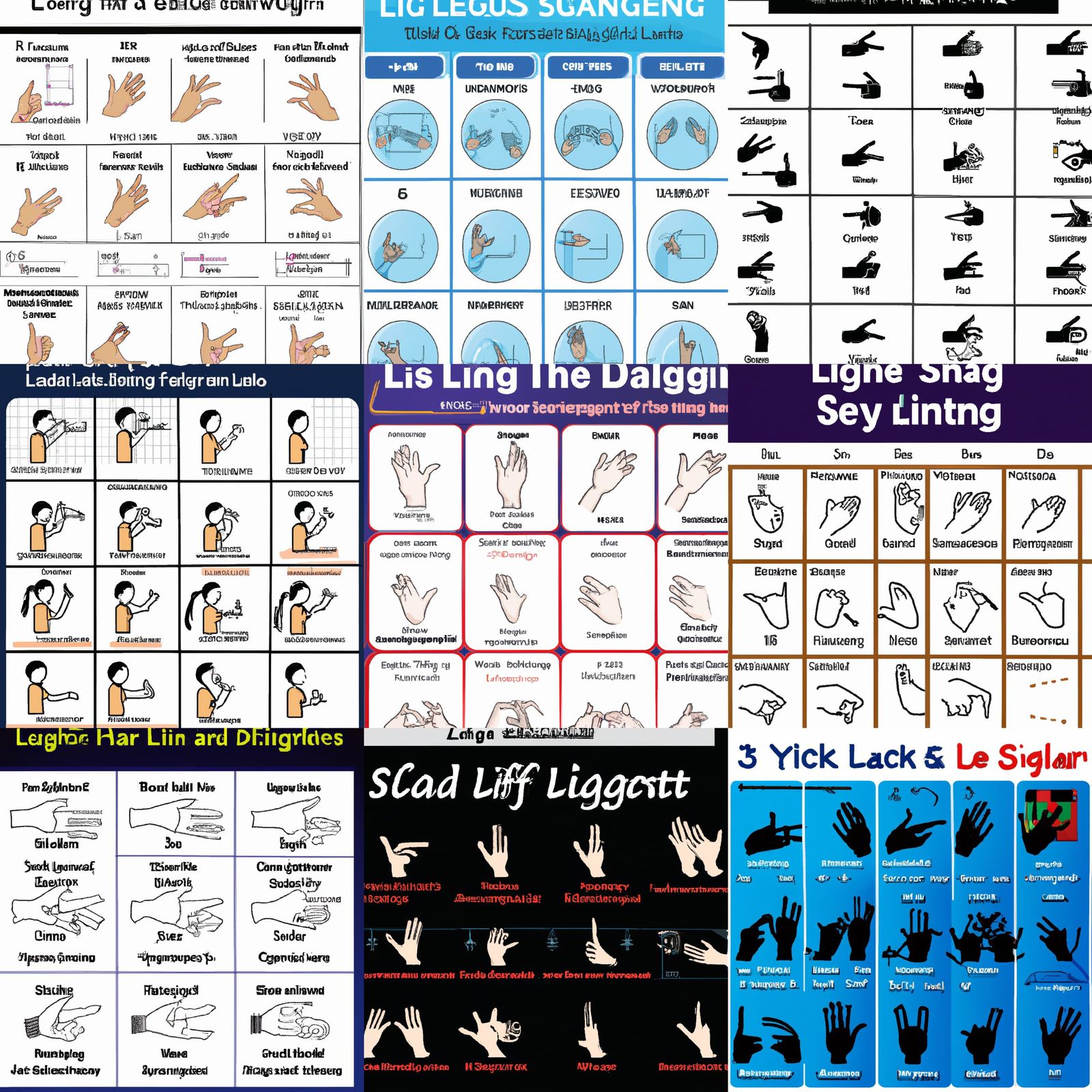 instructional chart about sign language - AI Generated Artwork ...