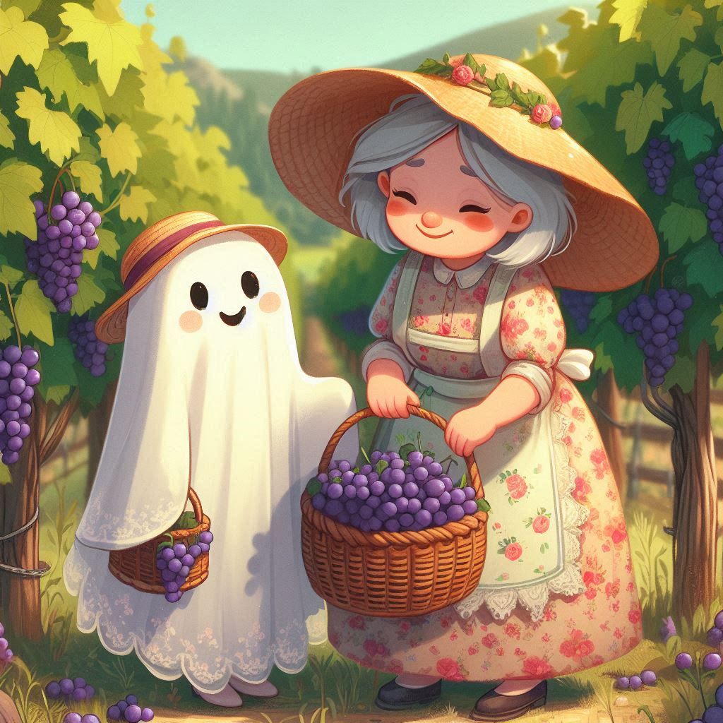 Ghost Gathering Grapes with Grandma