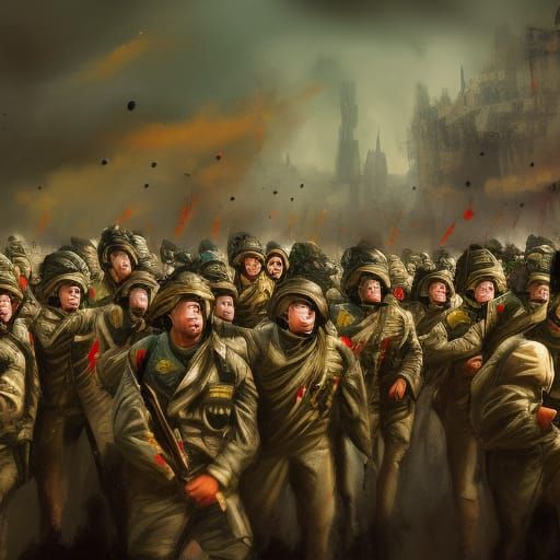 Army marching - AI Generated Artwork - NightCafe Creator