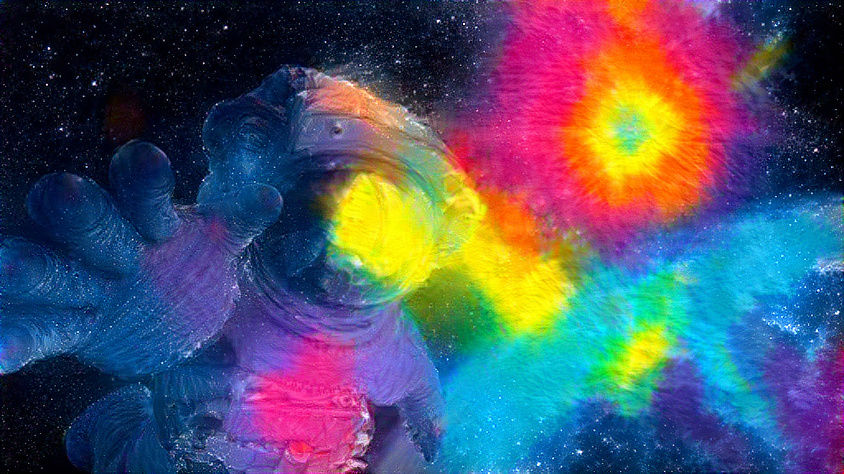 tie dye guy in space