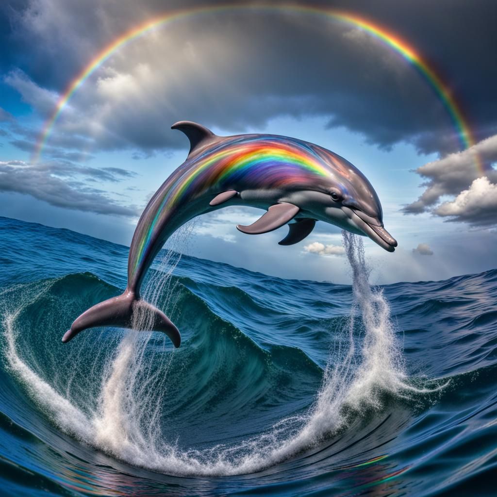 Rainbow dolphin  by @niina