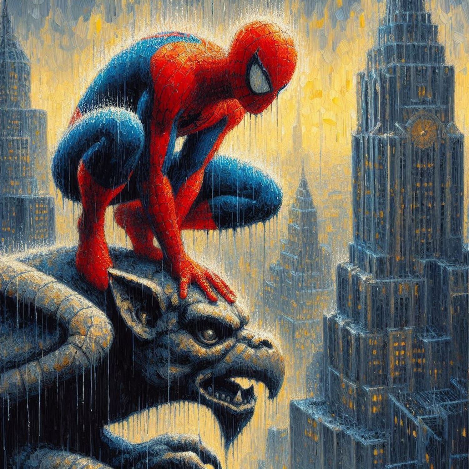 Spidey in the Rain