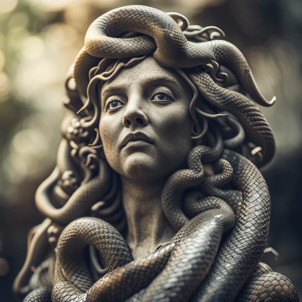 Medusa's stone statue. - AI Generated Artwork - NightCafe Creator