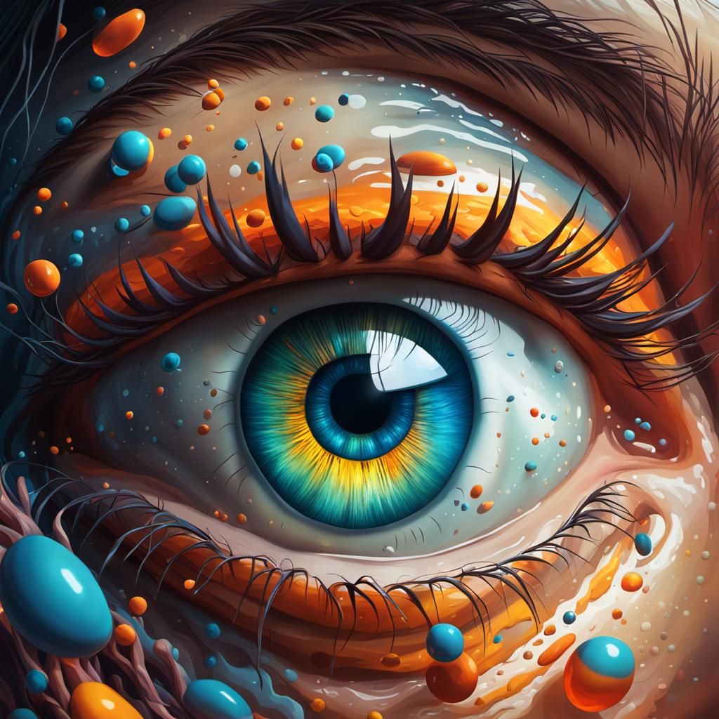 crazy world big deep eyes 64k Photorealistic Highly Detaille...