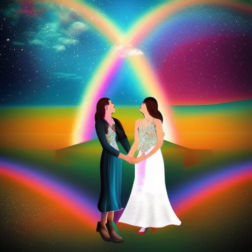 getting married under a rainbow