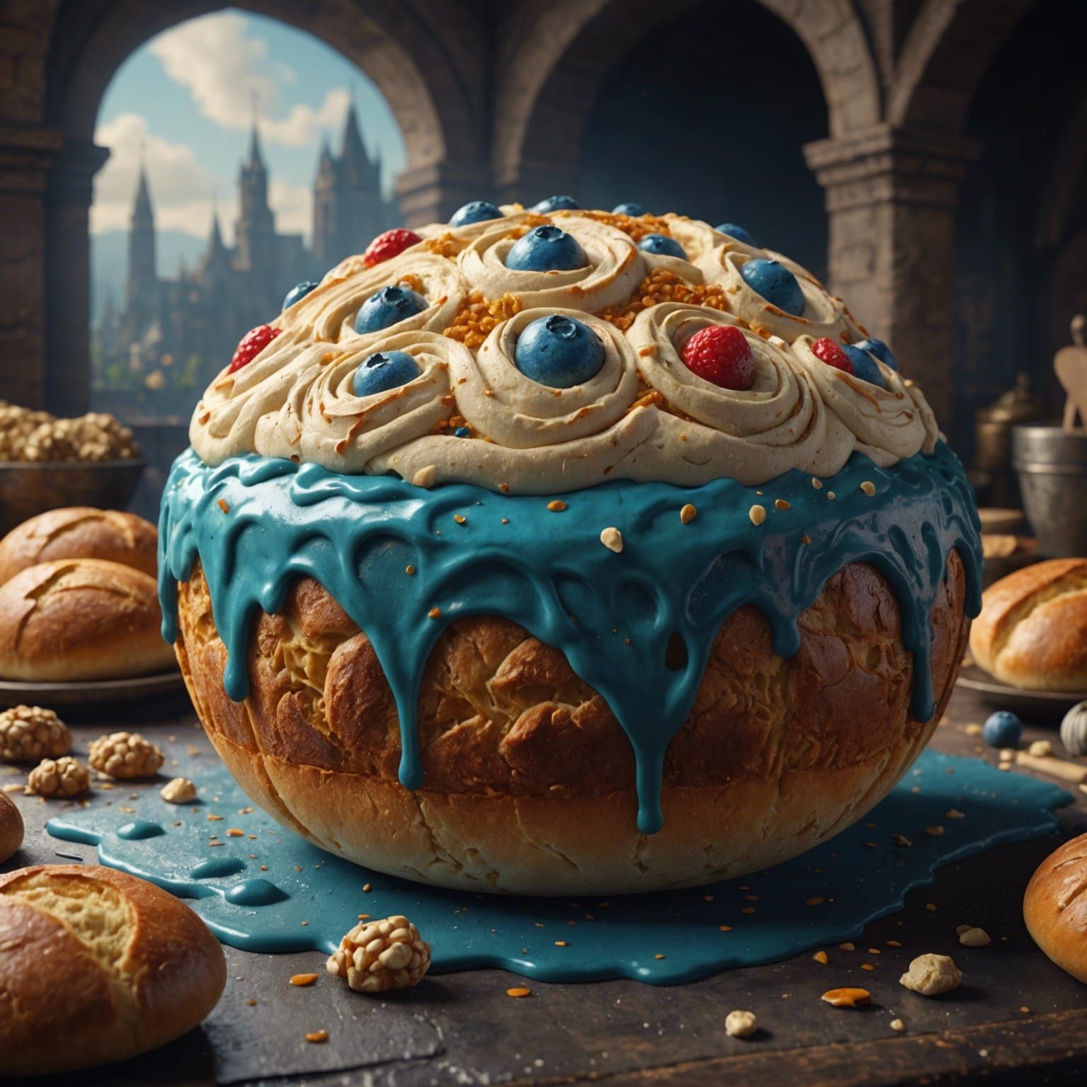 ONE THICK AND BIG BREAD DOUGH
