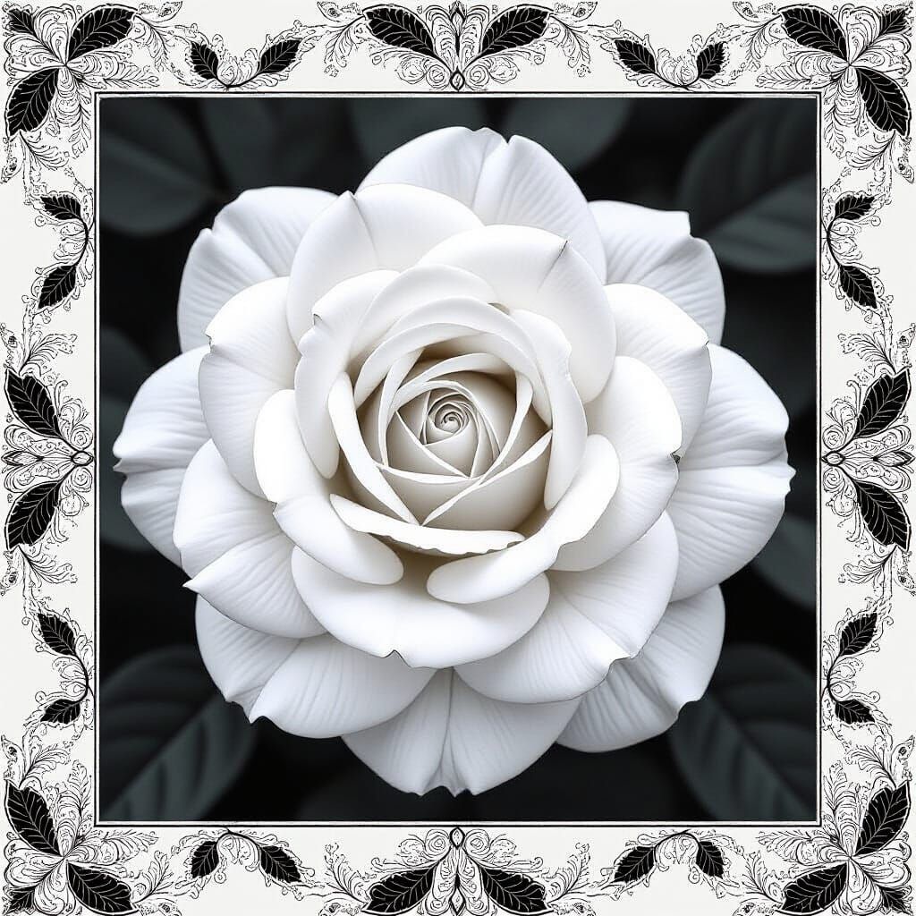 Black And White Rose  by @UncleKrackersGirl4469