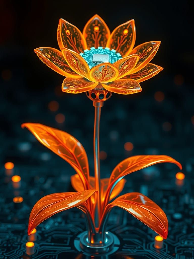 Electronic circuit flower  by @Nawak