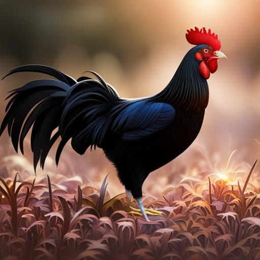 Black and Tan Rooster - AI Generated Artwork - NightCafe Creator