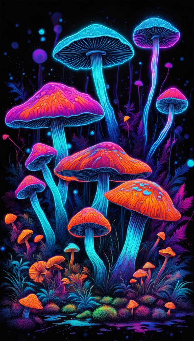 Psychedelic Shrooms - AI Generated Artwork - NightCafe Creator