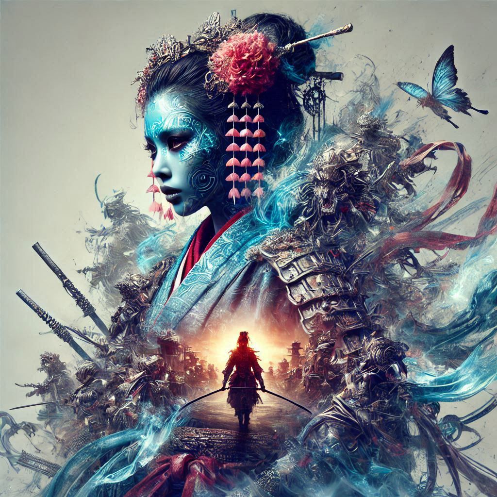 double exposure beautiful fantasy portrait landscape..