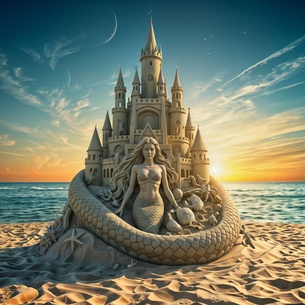 Mermaid Sandcastle   by @Bellemia