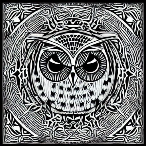 Mystical Owl Pattern with Sigil