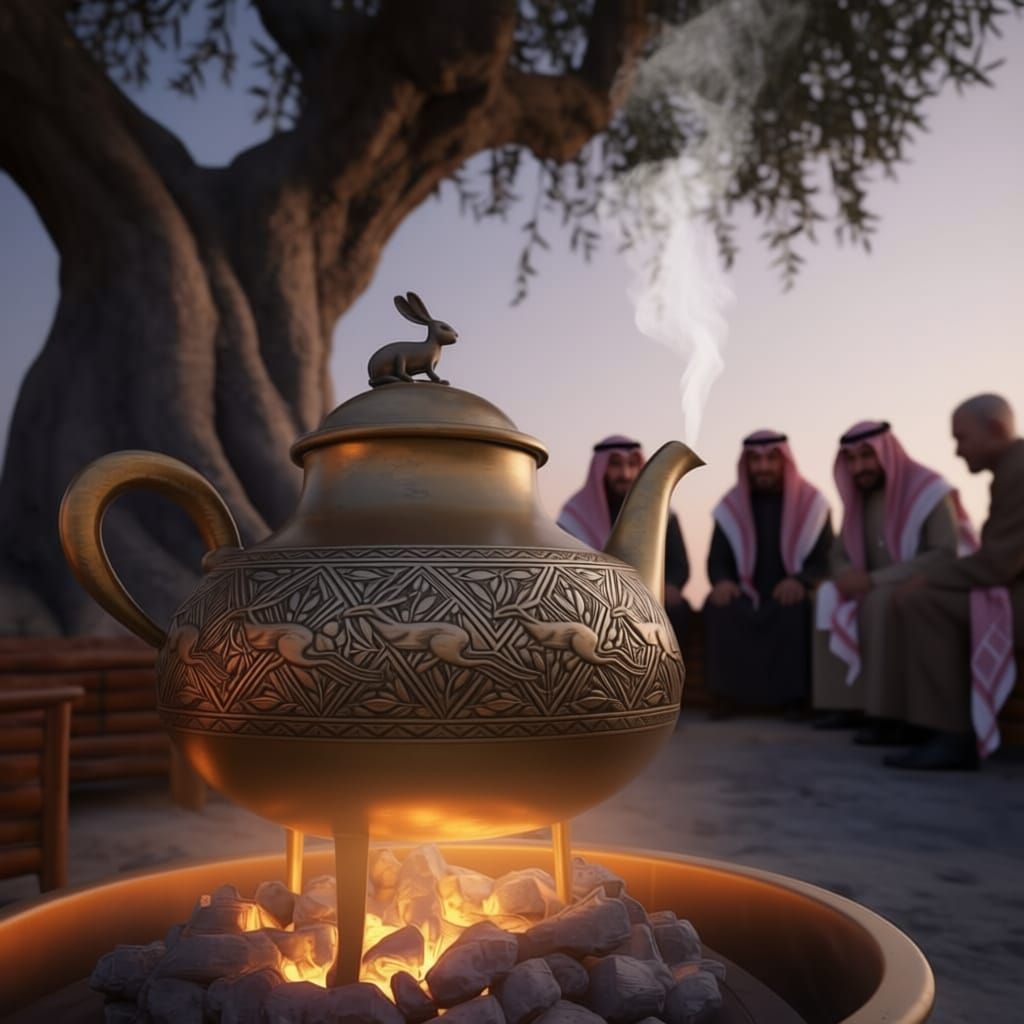 "The steam of unspoken stories" | 🇵🇸 Teapot (Ideogram 2a Turbo - Qwen Image Edit Plus x2 - Clarity Upscale 30%).