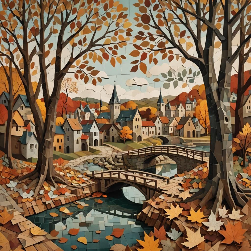Fall Paper Collage Art