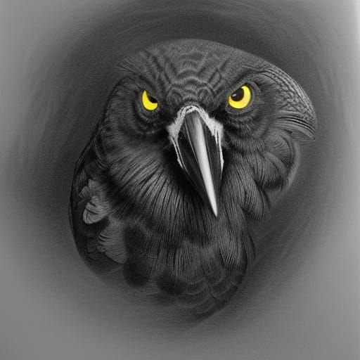 black and white demon bird