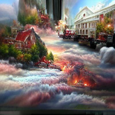Red Fire Trucks - fighting