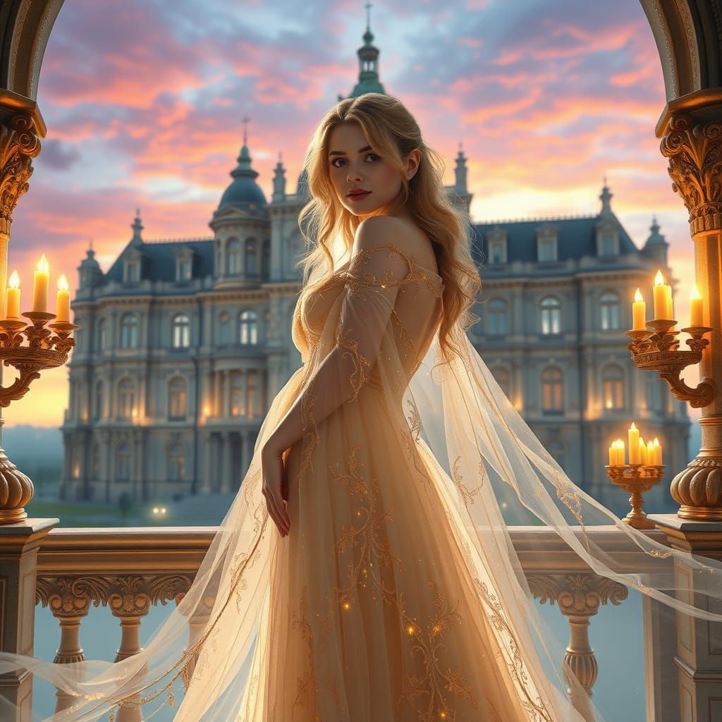 Ethereal Beauty in Twilight, Gothic Art Style