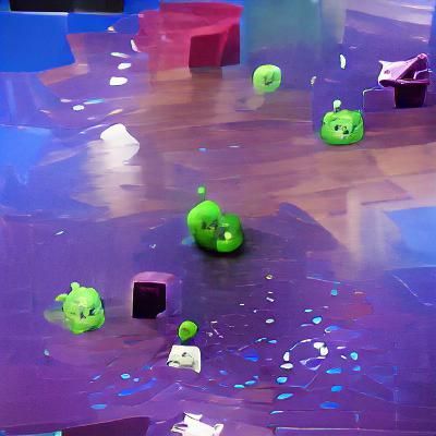 slime blobs everywhere cubic version