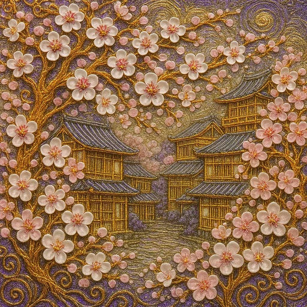 אומנות חוטי ברזל פריחת דובדבן יפנית