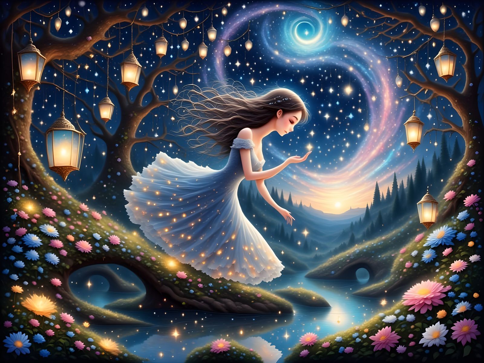 Ethereal Encounter in a Futuristic Glade