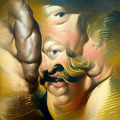 enormous muscular gay man with a moustache | dutch golden ag...