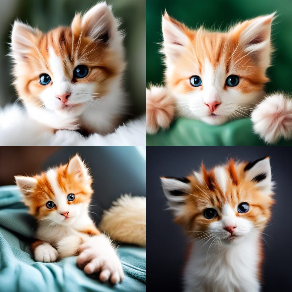 Super Fuzzy Real Calico Kitten - AI Generated Artwork - NightCafe Creator