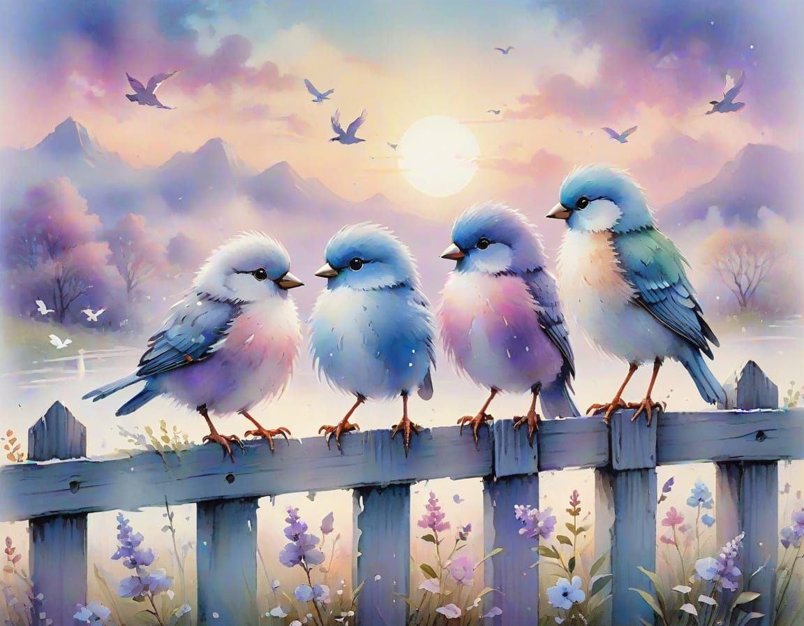 cute birds.  by @Ylona