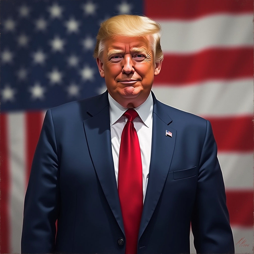 Donald Trump Portrait in Hyperrealistic Style