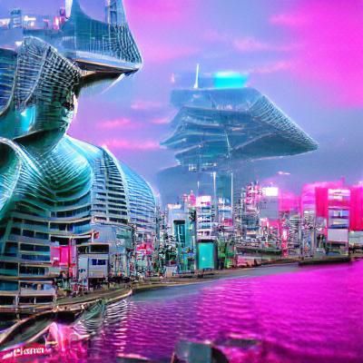 Japanese Sci fi city #film 8K 3D sci-fi vaporwave synthwave
