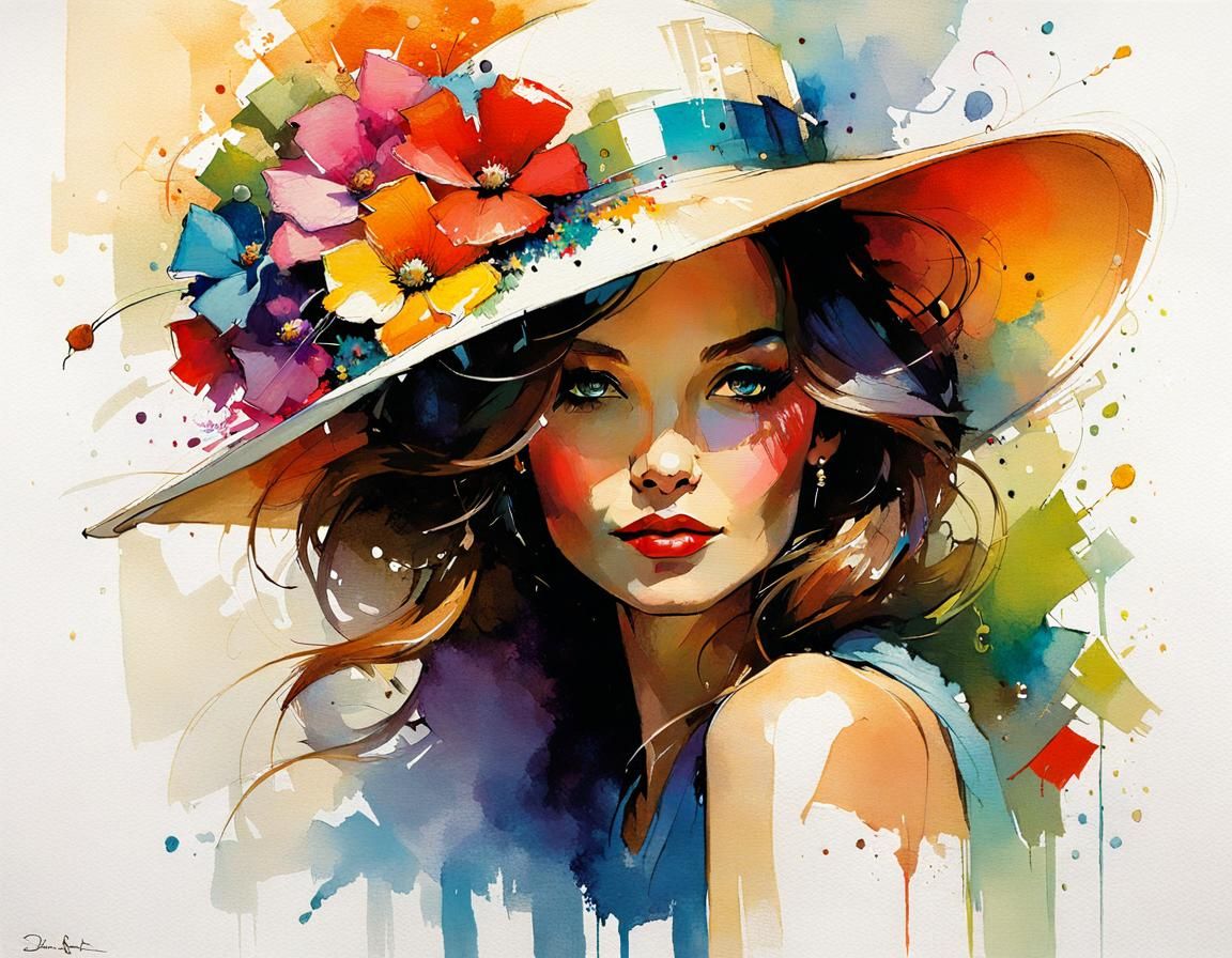 lady with sunhat - AI Generated Artwork - NightCafe Creator