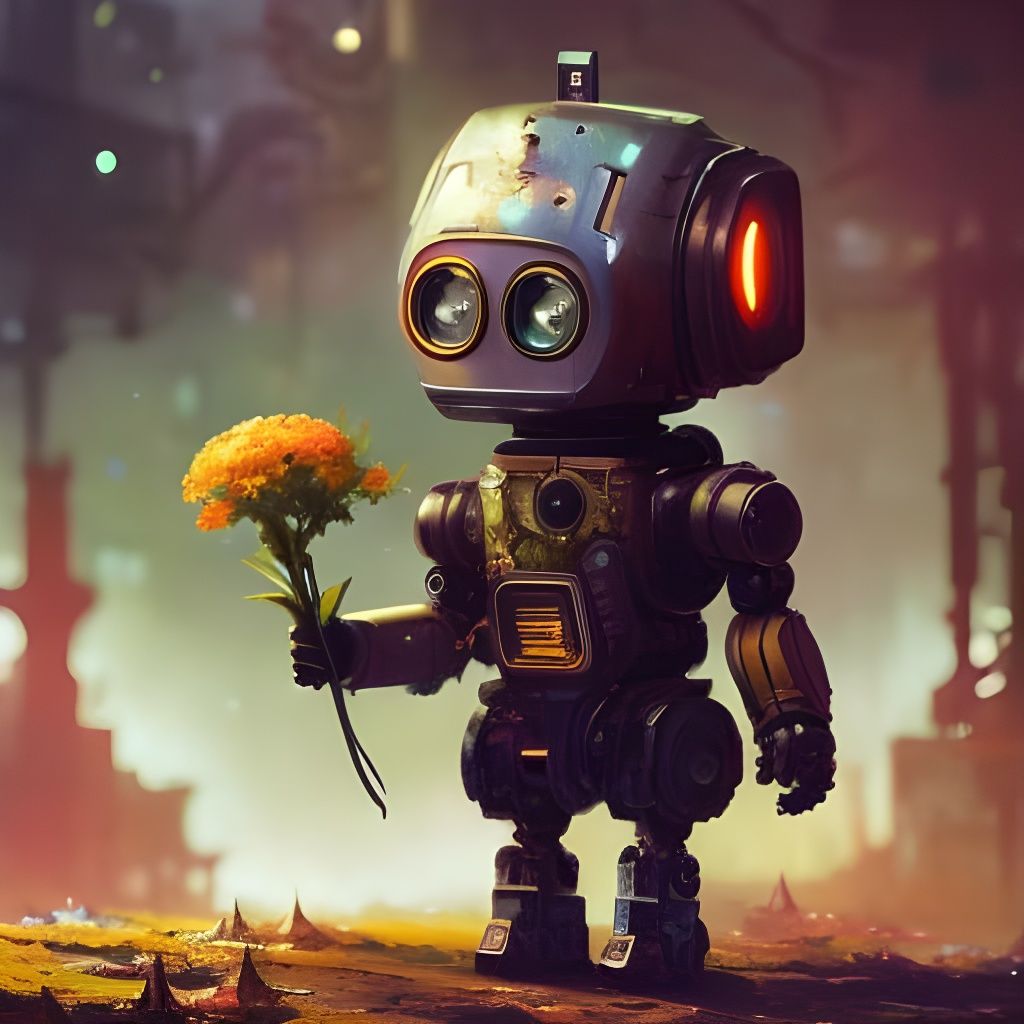 Blooming in the dust: robot and flowers