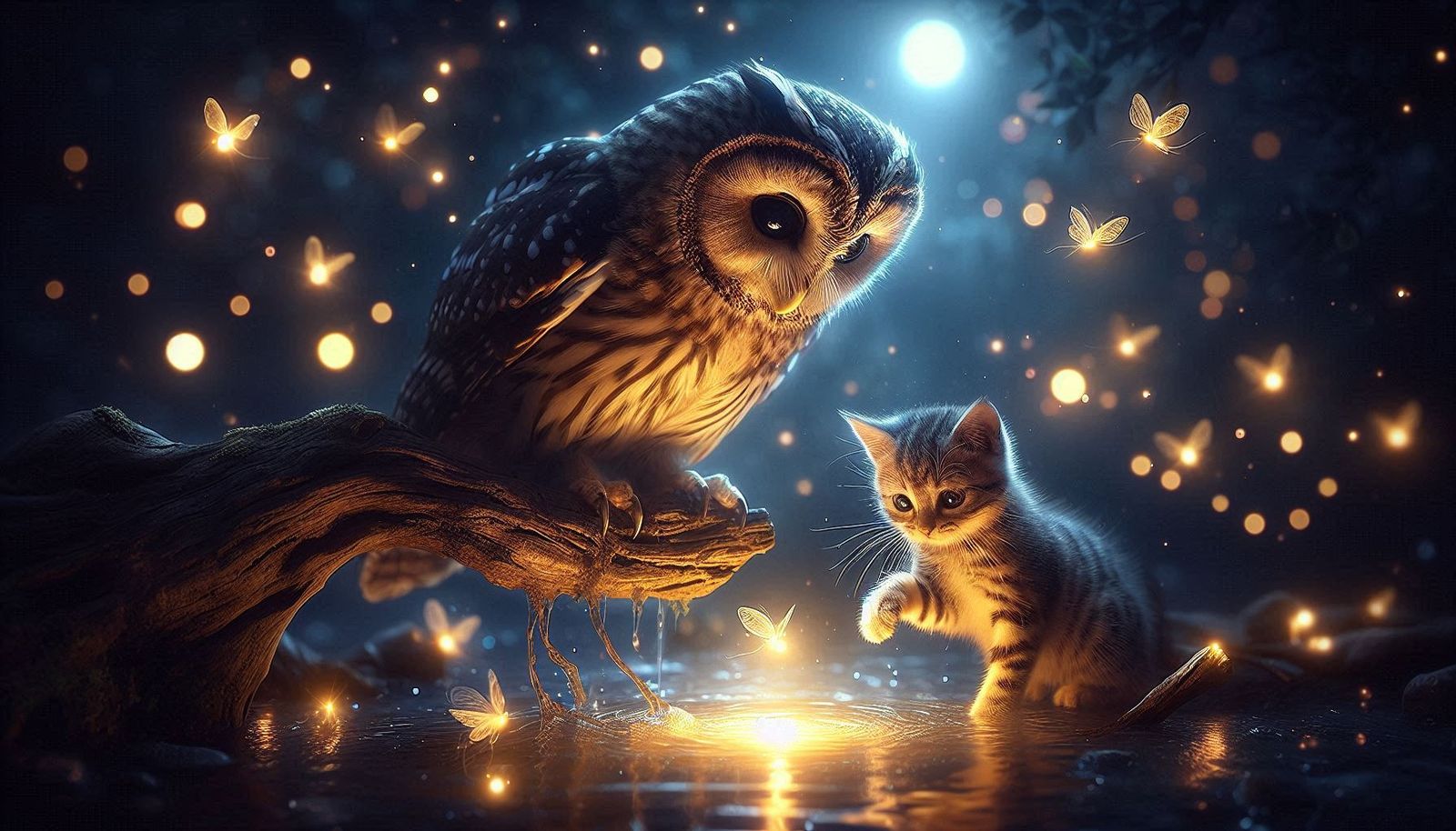 Owl and Kitten