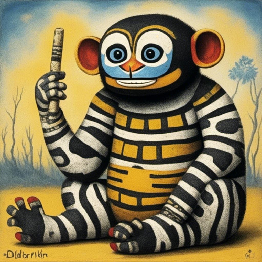 <lora:Dubuffet Dolls:1.0> The monkey king