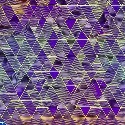 Geometric patterns, colorful ink painting, Museum Epic Minimalist Masterpiece, Dreamcore, Stippling, High Contrast, Volu...