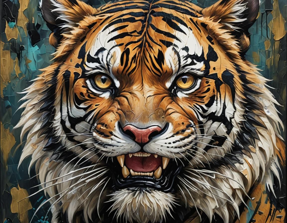 Impasto Painting: tiger - AI Generated Artwork - NightCafe Creator