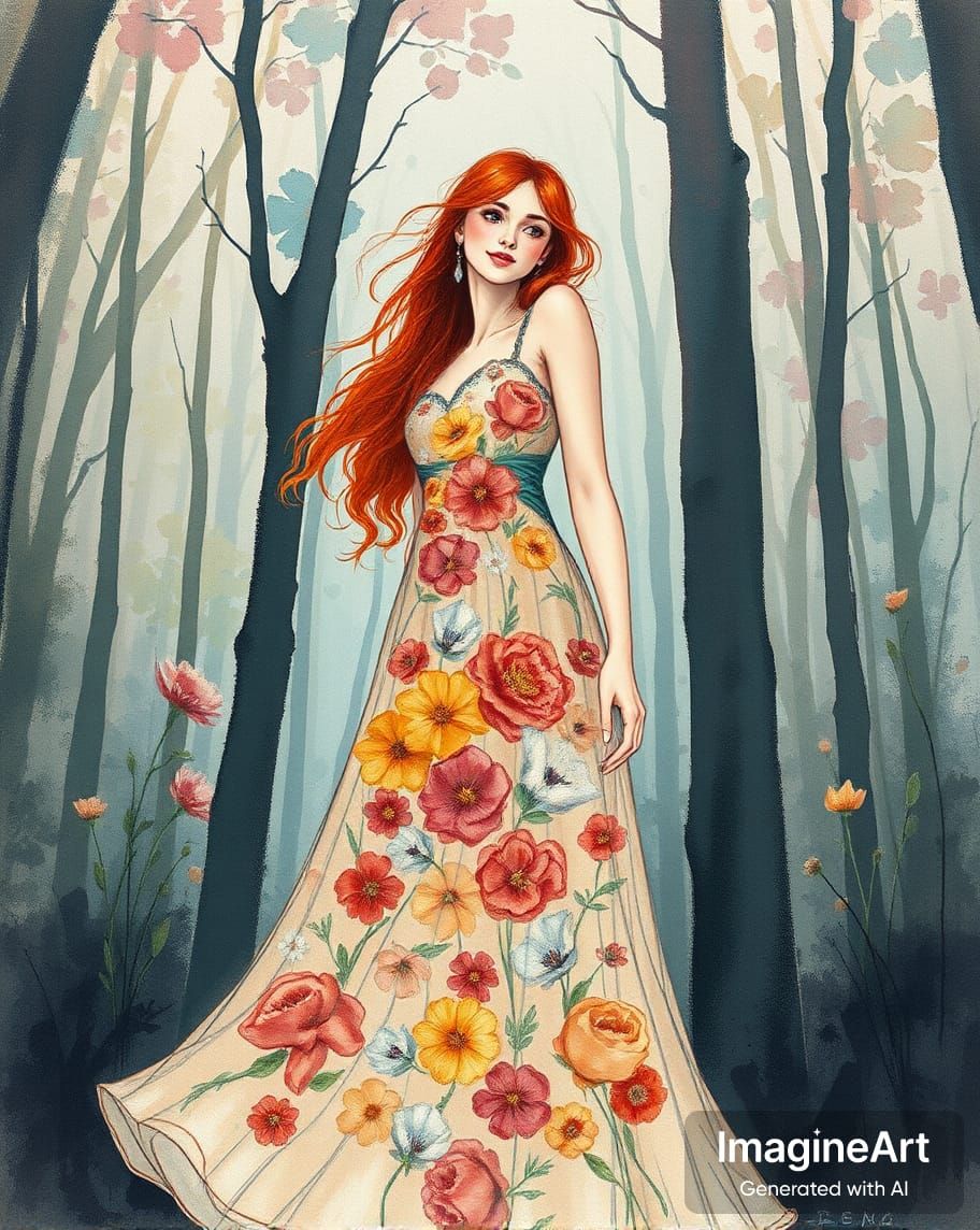 Girl with Flowery Dress