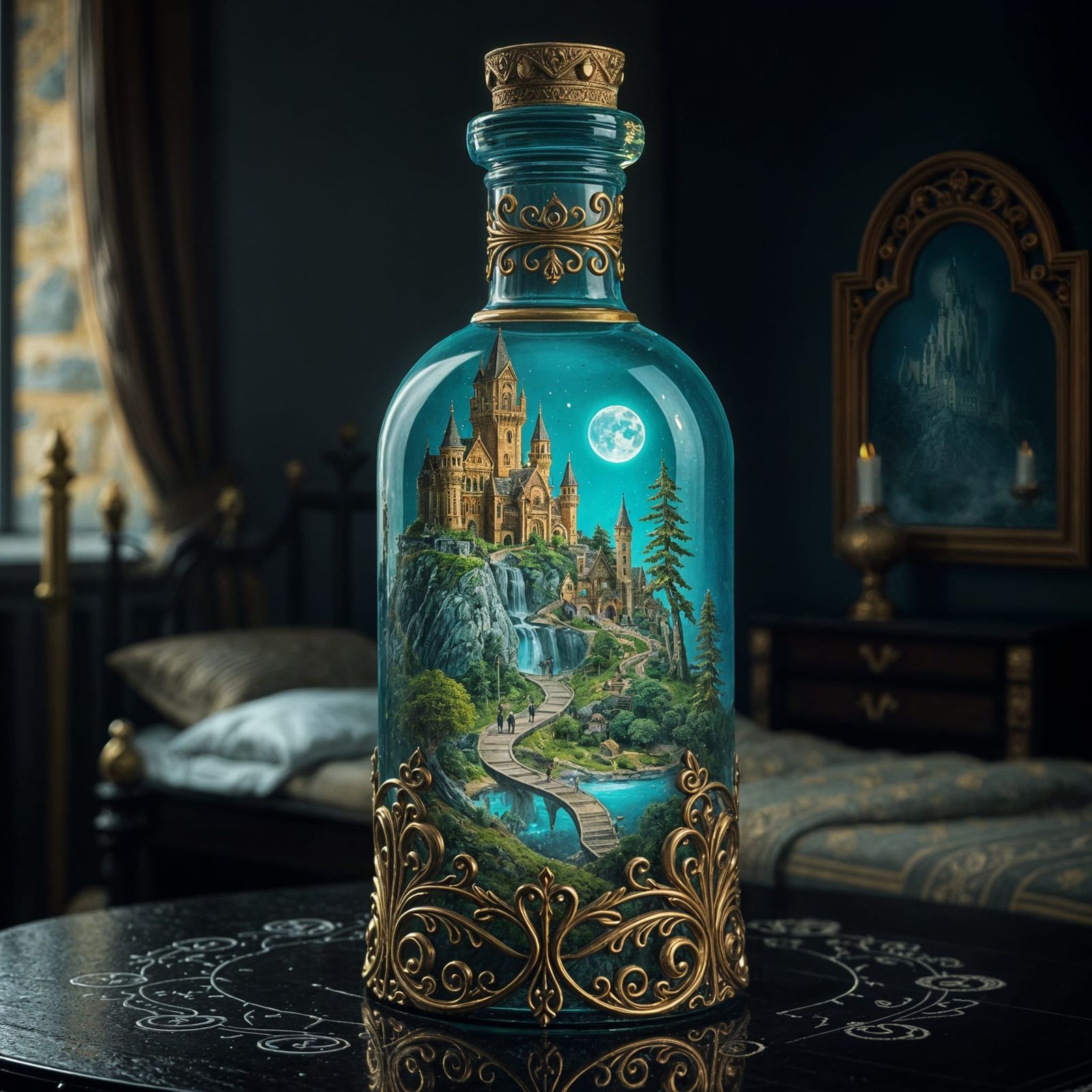 Enchanted Castle in a Bottle  by @Hinty