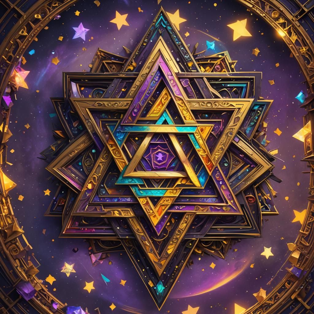 Infinite Star of David filled with rainbow colours
