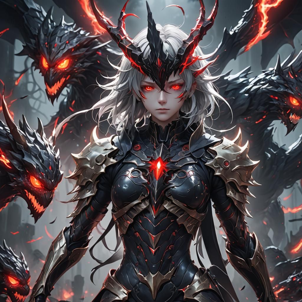 Menacing Red-Eyed Creature in 3D Anime Art