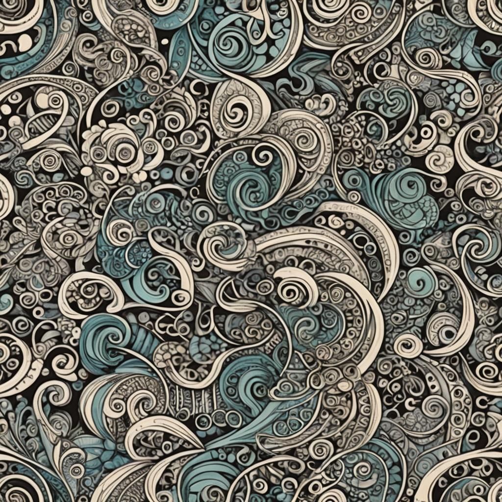 Blue and White Tangle