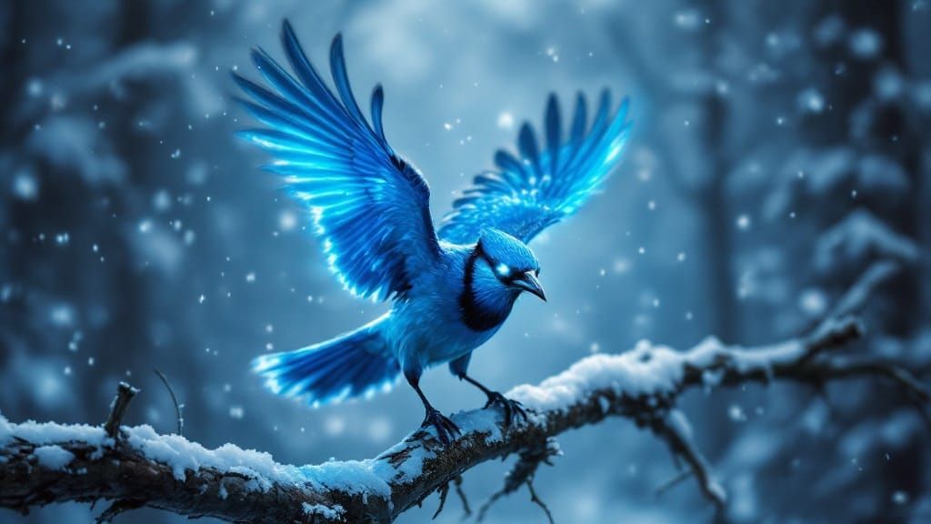 Frost Jay about to Take Flight  by @Talon